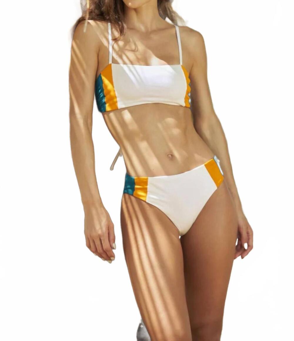 NEW DULZAMARA sarakiniko full coverage bottoms in white tricolor